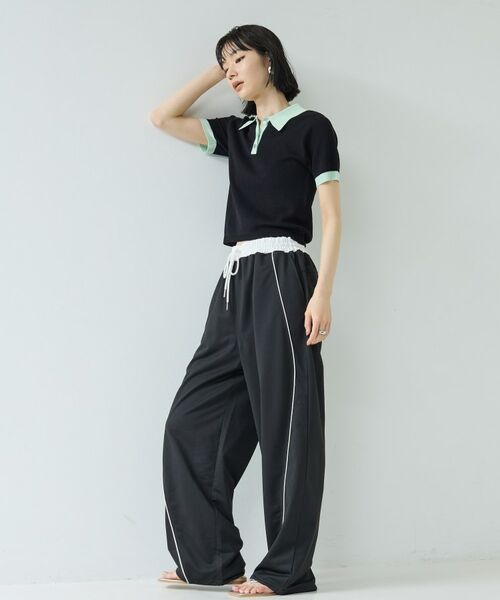 GALLEST / ギャレスト パンツ | 【一部店舗限定】パイピング裏毛ワイドパンツ | 詳細2