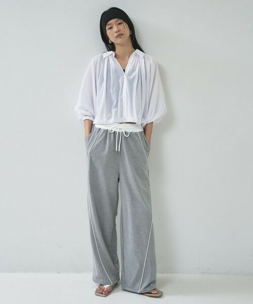 GALLEST / ギャレスト パンツ | 【一部店舗限定】パイピング裏毛ワイドパンツ | 詳細7