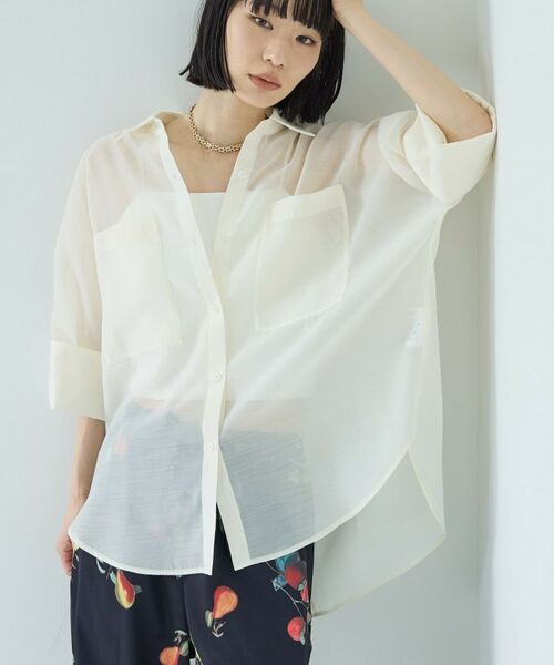GALLEST / ギャレスト シャツ・ブラウス | シアーコクーンブラウス（オフホワイト(003)）