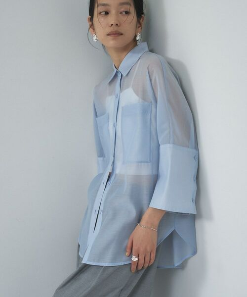 GALLEST / ギャレスト シャツ・ブラウス | シアーコクーンブラウス（サックスブルー(090)）