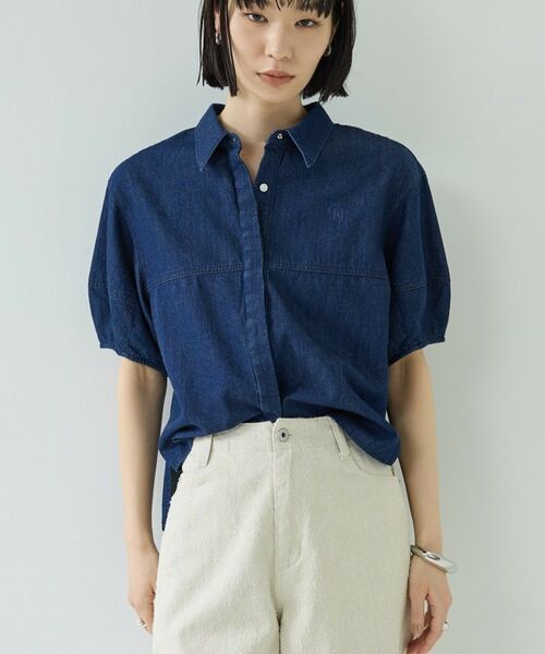 GALLEST / ギャレスト シャツ・ブラウス | フォルムスリーブデニムシャツ（ネイビー(094)）
