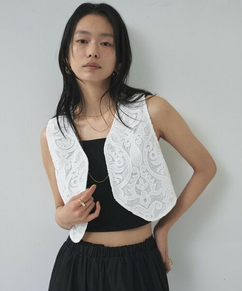 GALLEST / ギャレスト シャツ・ブラウス | ショートレースジレ（ホワイト(001)）