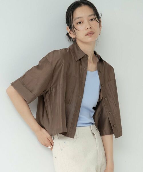 GALLEST / ギャレスト シャツ・ブラウス | ボックスシルエットシアーシャツ（ブラウン(043)）