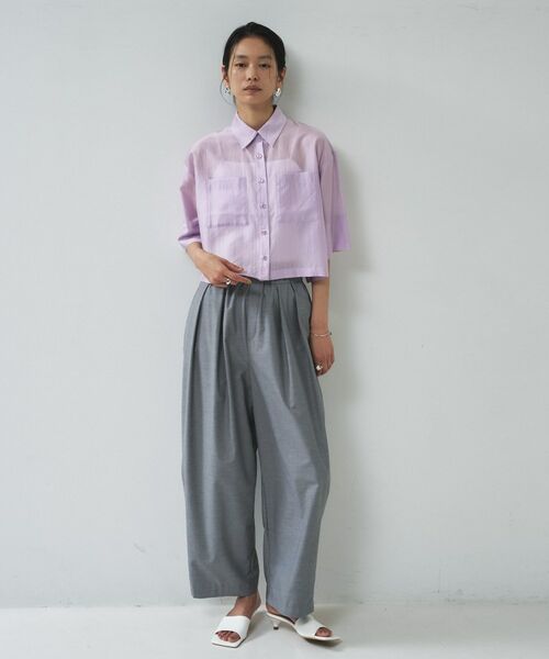 GALLEST / ギャレスト シャツ・ブラウス | ボックスシルエットシアーシャツ | 詳細1