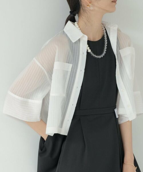 GALLEST / ギャレスト シャツ・ブラウス | ボックスシルエットシアーシャツ | 詳細16