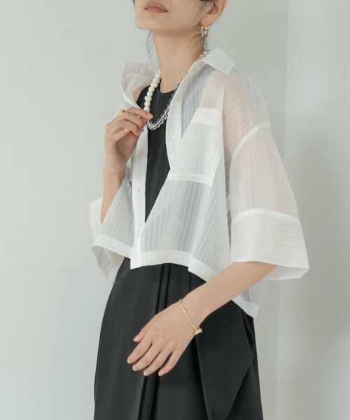 GALLEST / ギャレスト シャツ・ブラウス | ボックスシルエットシアーシャツ | 詳細17