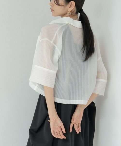 GALLEST / ギャレスト シャツ・ブラウス | ボックスシルエットシアーシャツ | 詳細18