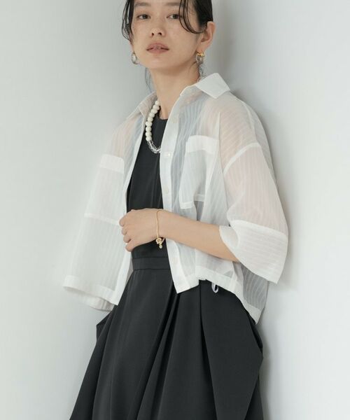 GALLEST / ギャレスト シャツ・ブラウス | ボックスシルエットシアーシャツ | 詳細19