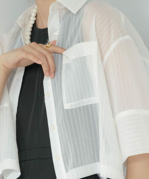 GALLEST / ギャレスト シャツ・ブラウス | ボックスシルエットシアーシャツ | 詳細20