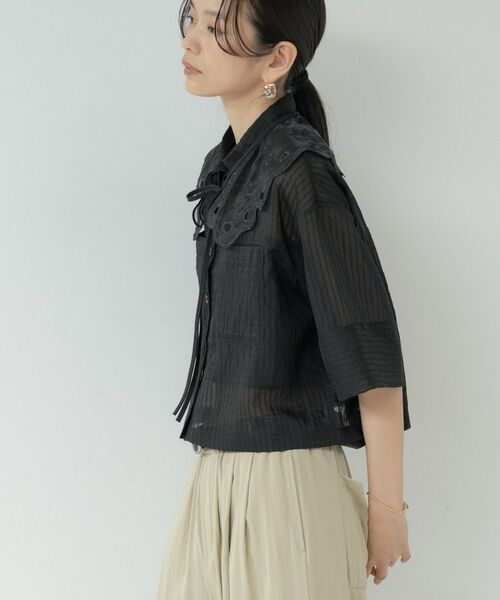 GALLEST / ギャレスト シャツ・ブラウス | ボックスシルエットシアーシャツ | 詳細23