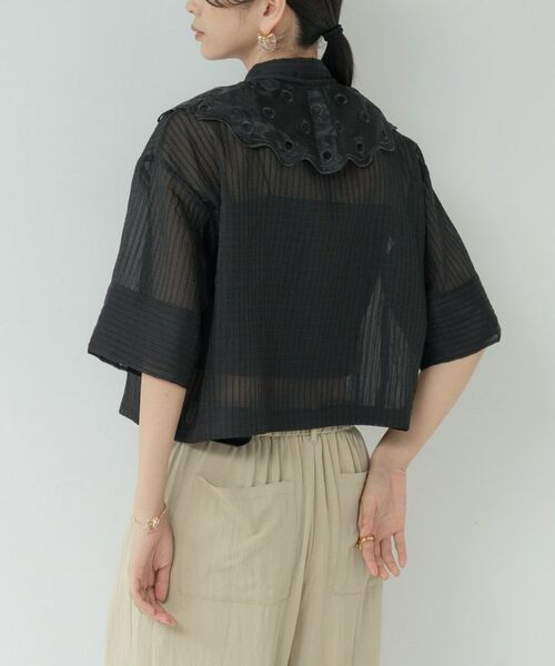 GALLEST / ギャレスト シャツ・ブラウス | ボックスシルエットシアーシャツ | 詳細24