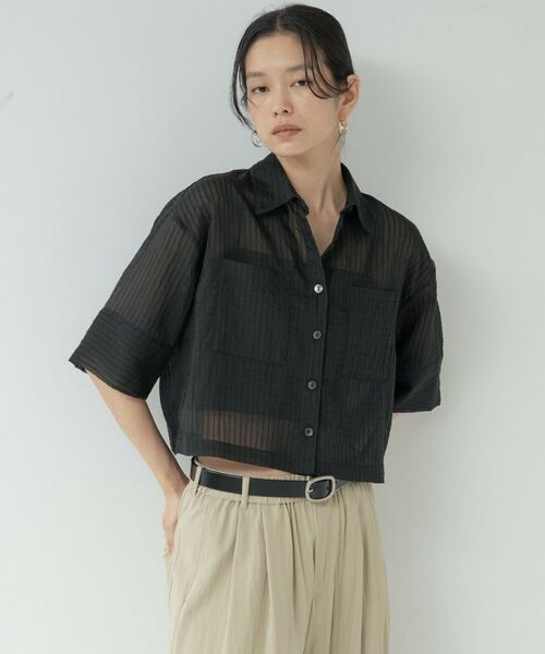 GALLEST / ギャレスト シャツ・ブラウス | ボックスシルエットシアーシャツ | 詳細26