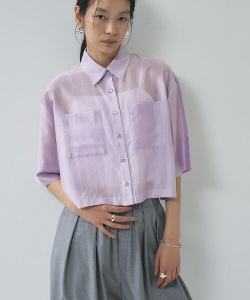 GALLEST / ギャレスト シャツ・ブラウス | ボックスシルエットシアーシャツ | 詳細4