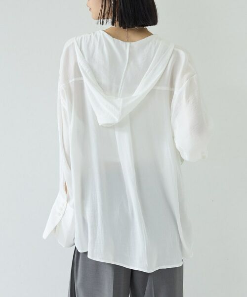 GALLEST / ギャレスト シャツ・ブラウス | 【一部店舗限定】シアーフードオーバーシャツ | 詳細4