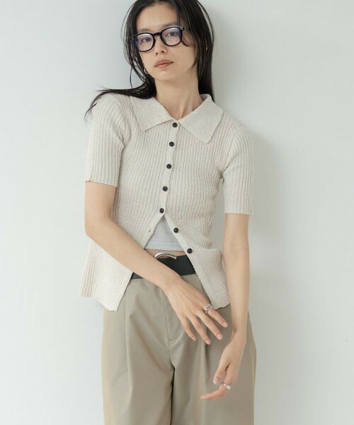 GALLEST / ギャレスト カーディガン・ボレロ | ハーフスリーブポロニットカーデ | 詳細18