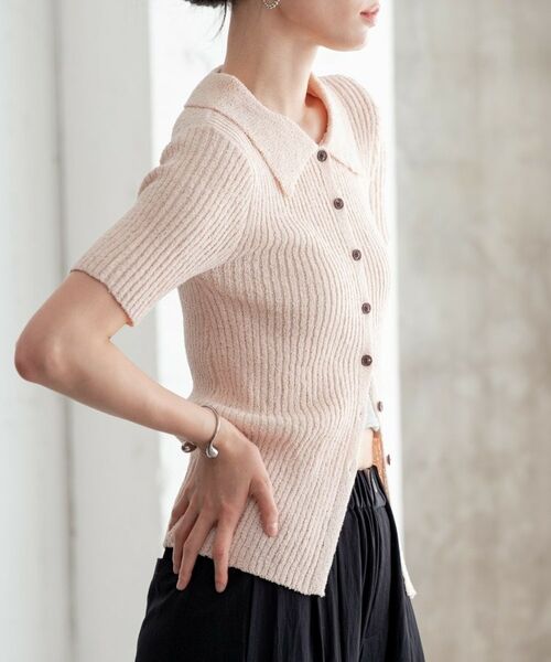 GALLEST / ギャレスト カーディガン・ボレロ | ハーフスリーブポロニットカーデ | 詳細5