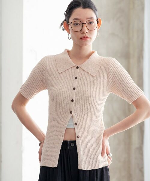 GALLEST / ギャレスト カーディガン・ボレロ | ハーフスリーブポロニットカーデ | 詳細6
