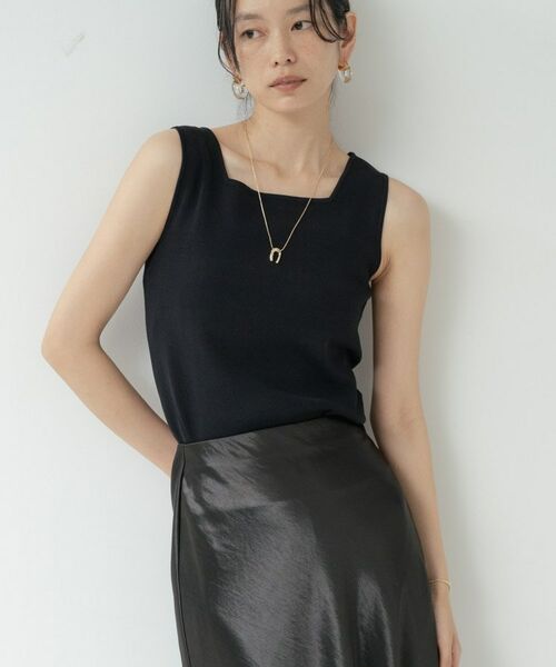GALLEST / ギャレスト ニット・セーター | スクエアニットタンク（ブラック(019)）