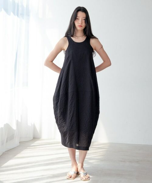 GALLEST / ギャレスト ロング・マキシ丈ワンピース | ミニマルコクーンワンピース（ブラック(019)）