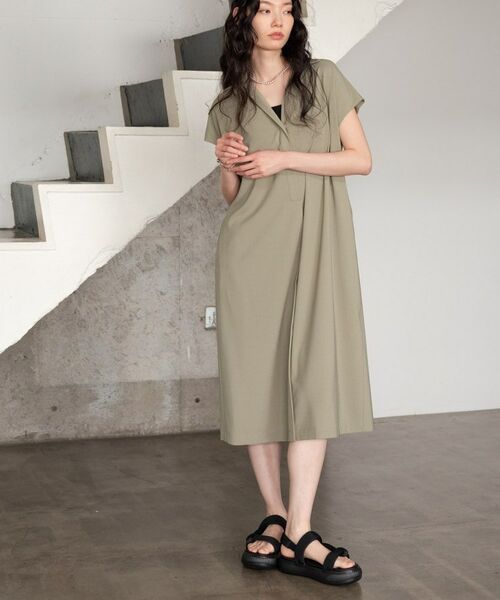 GALLEST / ギャレスト ミニ丈・ひざ丈ワンピース | Comfy SET UP｜スキッパーワンピース【通勤／接触冷感／UVカット】 | 詳細8