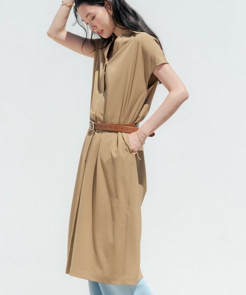 GALLEST / ギャレスト ミニ丈・ひざ丈ワンピース | Comfy SET UP｜スキッパーワンピース【通勤／接触冷感／UVカット】（キャメルブラウン(041)）