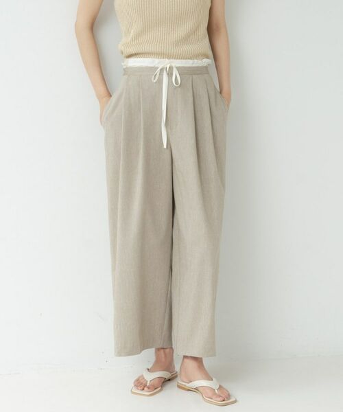 GALLEST / ギャレスト パンツ | イージーリネンタックパンツ（ベージュ(952)）