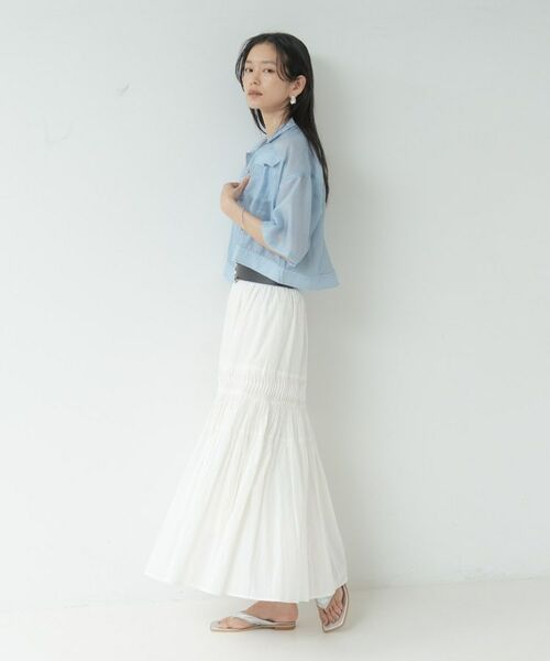 GALLEST / ギャレスト シャツ・ブラウス | デニムプリントシアーシャツ | 詳細1