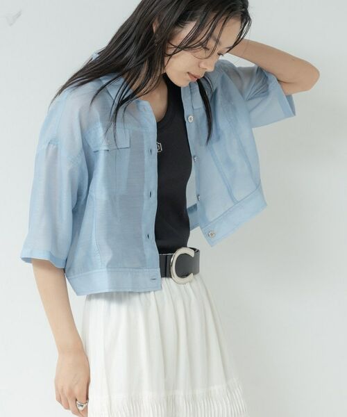 GALLEST / ギャレスト シャツ・ブラウス | デニムプリントシアーシャツ | 詳細3