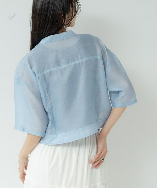 GALLEST / ギャレスト シャツ・ブラウス | デニムプリントシアーシャツ | 詳細4