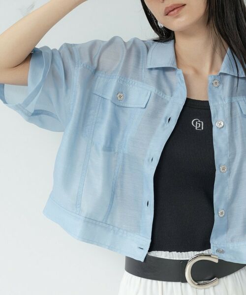GALLEST / ギャレスト シャツ・ブラウス | デニムプリントシアーシャツ | 詳細5