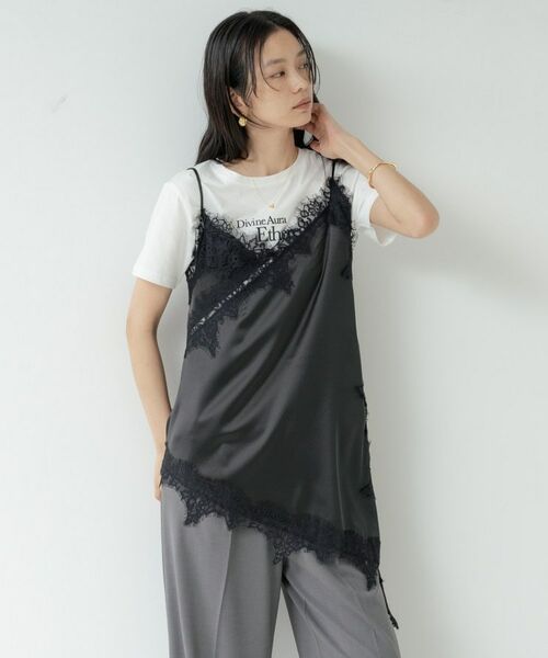 GALLEST / ギャレスト シャツ・ブラウス | イレギュラーヘムレースキャミ | 詳細12