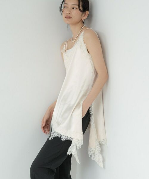 GALLEST / ギャレスト シャツ・ブラウス | イレギュラーヘムレースキャミ | 詳細17
