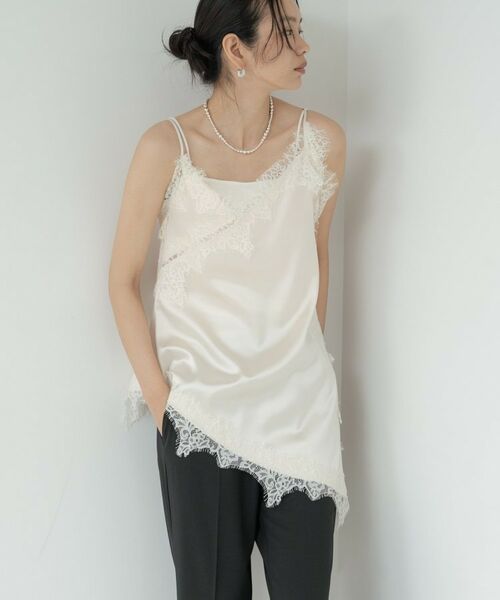 GALLEST / ギャレスト シャツ・ブラウス | イレギュラーヘムレースキャミ（オフホワイト(003)）