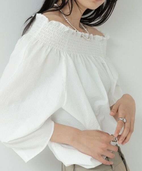 GALLEST / ギャレスト シャツ・ブラウス | サッカーオフショルブラウス | 詳細17