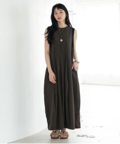 GALLEST / ギャレスト ロング・マキシ丈ワンピース | イレギュラータックナイロンワンピース