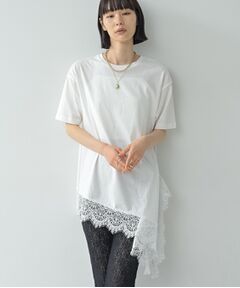 GALLEST / ギャレスト カットソー | 裾レースアシメカットソー