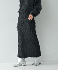 GALLEST / ギャレスト ロング・マキシ丈スカート | 【セットアップ対応】アート柄フリンジジャカードニットスカート