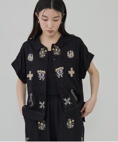 GALLEST / ギャレスト シャツ・ブラウス | アート刺繍半袖シャツ【セットアップ可能】