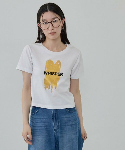 GALLEST / ギャレスト Tシャツ | 箔プリント コンパクトTシャツ（ホワイト(001)）