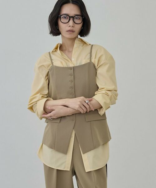 GALLEST / ギャレスト ベスト | Comfy Set Up｜キャミジレ【セットアップ対応／通勤／カセット服】（ベージュ(052)）