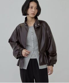 GALLEST / ギャレスト レザーブルゾン・ジャケット | レザー調ペプラムブルゾン