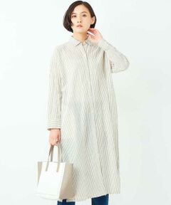 GEORGES RECH / ジョルジュ・レッシュ ロング・マキシ丈ワンピース | 【洗える】【日本製】コットンリネンロングシャツワンピース