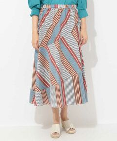 GEORGES RECH / ジョルジュ・レッシュ ロング・マキシ丈スカート | 【洗える】【日本製】レギュラーストライプフレアスカート
