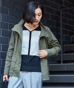 GEORGES RECH / ジョルジュ・レッシュ ノーカラージャケット | 【洗える】スタンドカラーナイロンブルゾン