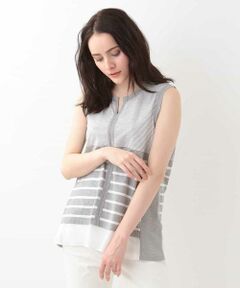 GEORGES RECH / ジョルジュ・レッシュ カットソー | 【洗える】異素材ミックスボーダートップス