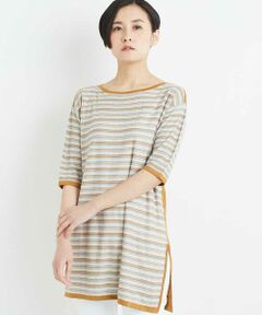 GEORGES RECH / ジョルジュ・レッシュ ニット・セーター | 【洗える】ボーダーリネンニットチュニック