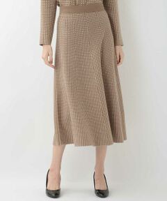GEORGES RECH / ジョルジュ・レッシュ ロング・マキシ丈スカート | 【洗える/リバーシブル】ジオメトリックニットスカート