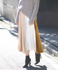 GEORGES RECH / ジョルジュ・レッシュ ロング・マキシ丈スカート | 【洗える】ヴィンテージサテンプリーツスカート