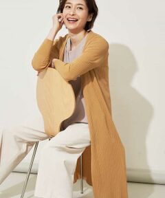 GEORGES RECH / ジョルジュ・レッシュ カーディガン・ボレロ | 【コットン100％】リブ編みロングカーディガン