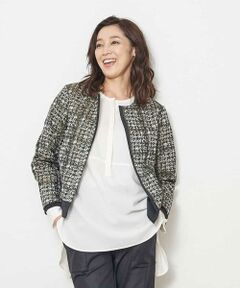 GEORGES RECH / ジョルジュ・レッシュ ノーカラージャケット | カモフラグレンチェックジャケット